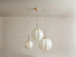 GV Brass Chandelier with Cream Glass Globes - Image 7