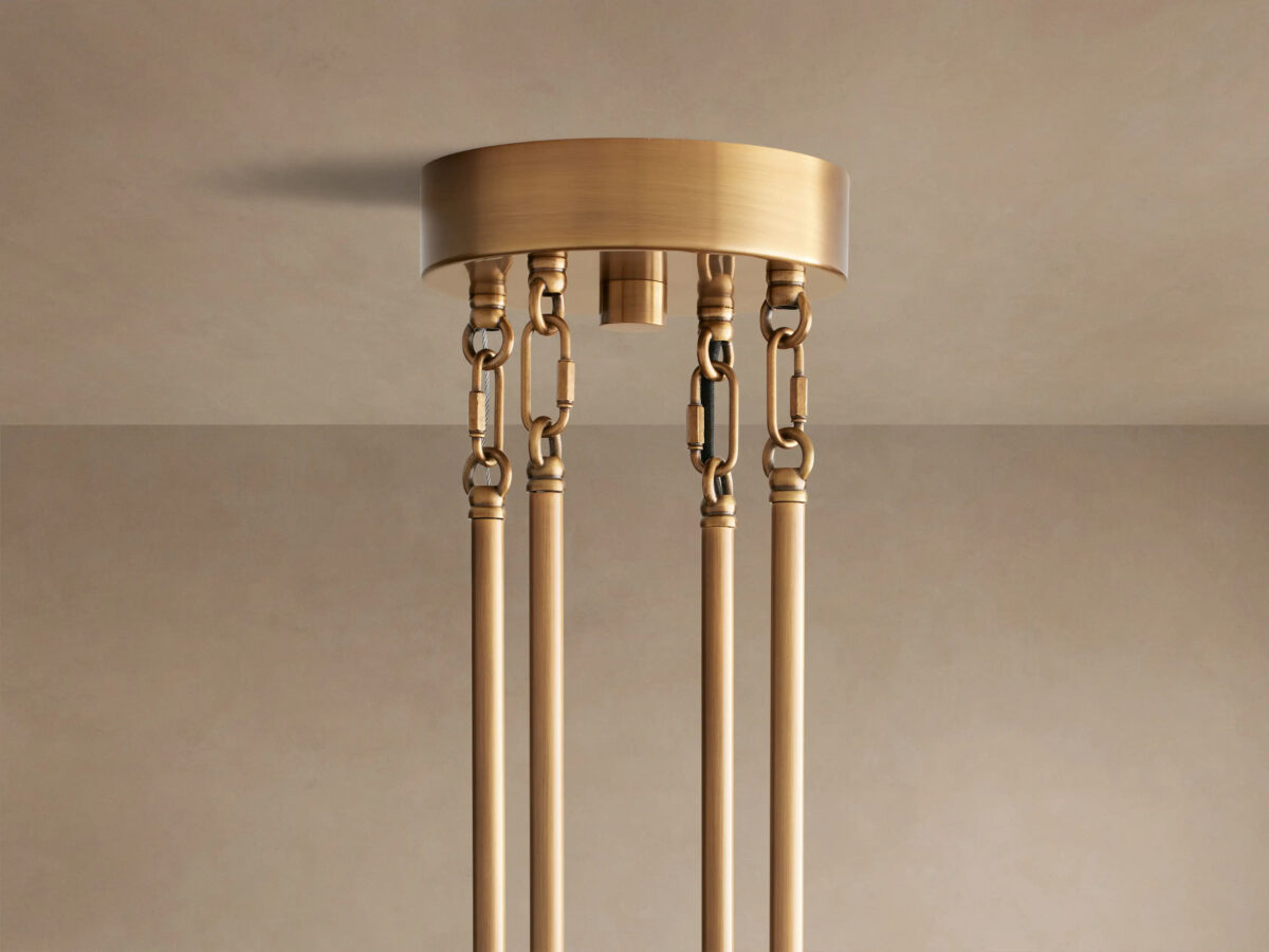 GV Glass Glam Light 38 Inch Round Chandelier in Brass - Image 4