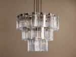 GV Glass Glam Light 38 Inch Round Chandelier in Brass