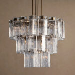 GV Glass Glam Light 38 Inch Round Chandelier in Brass