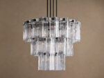 GV Glass Glam Light 38 Inch Round Chandelier in Brass - Image 5