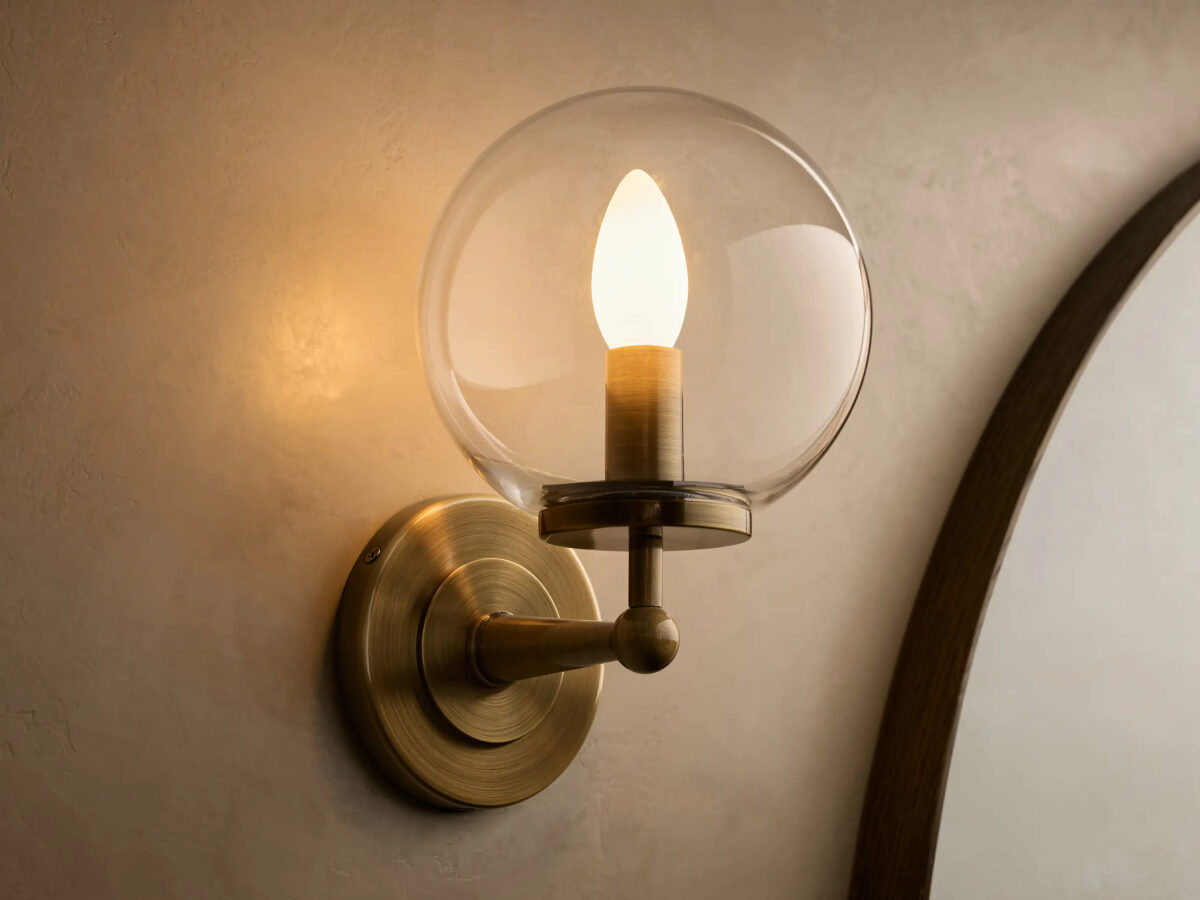 GV Fulton Bronze Glass Sconce with Milk Globe - Image 13