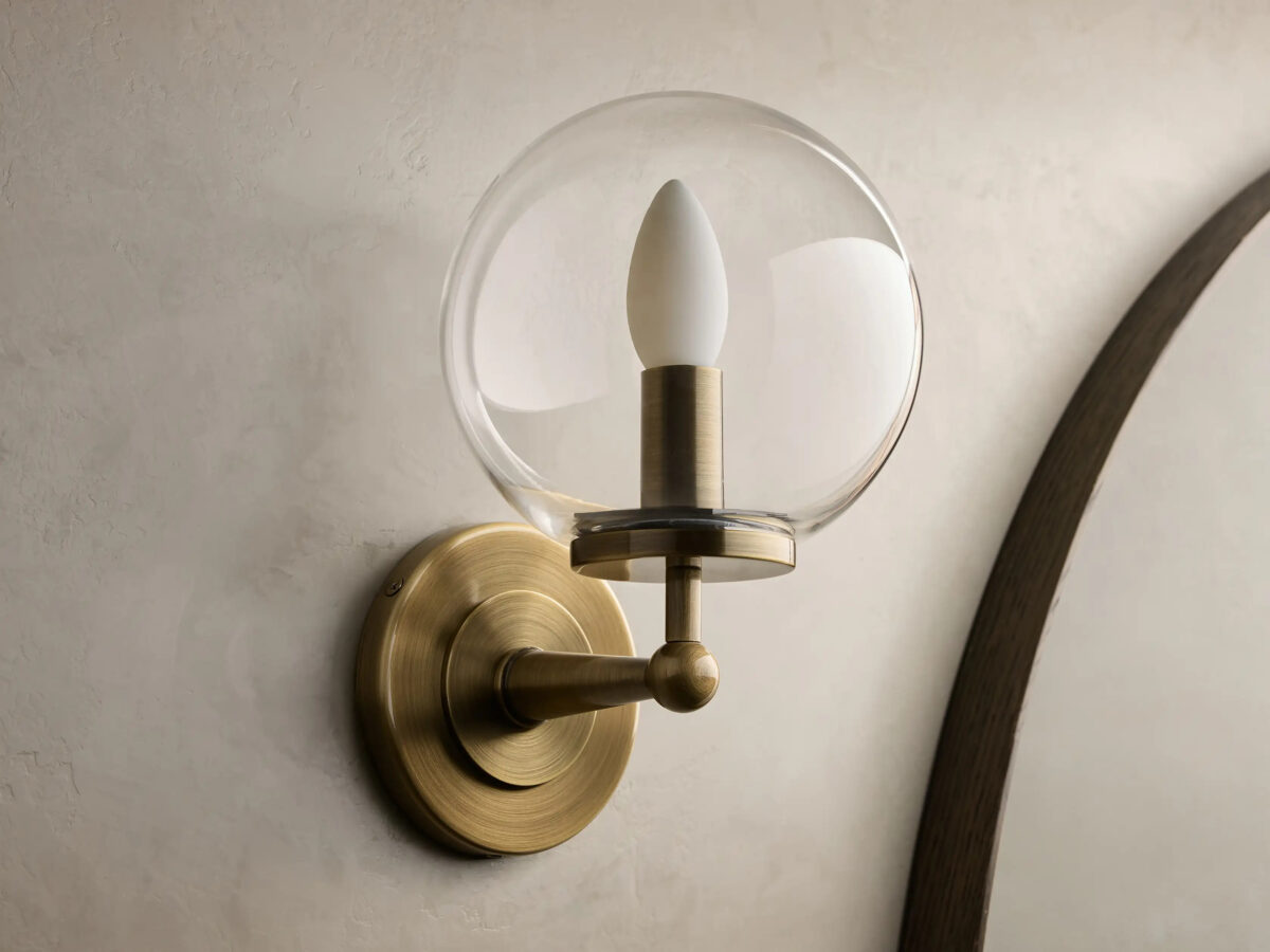 GV Fulton Bronze Glass Sconce with Milk Globe - Image 14