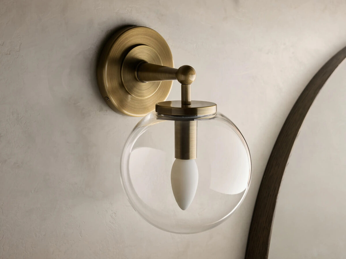 GV Fulton Bronze Glass Sconce with Milk Globe - Image 16