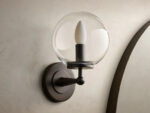 GV Fulton Bronze Glass Sconce with Milk Globe - Image 7