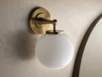 GV Fulton Bronze Glass Sconce with Milk Globe - Image 12