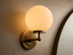 GV Fulton Bronze Glass Sconce with Milk Globe - Image 9
