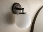 GV Fulton Bronze Glass Sconce with Milk Globe - Image 4