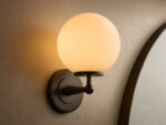 GV Fulton Bronze Glass Sconce with Milk Globe