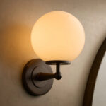GV Fulton Bronze Glass Sconce with Milk Globe