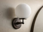 GV Fulton Bronze Glass Sconce with Milk Globe - Image 2