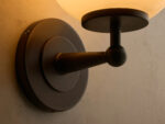GV Fulton Bronze Glass Sconce with Milk Globe - Image 3