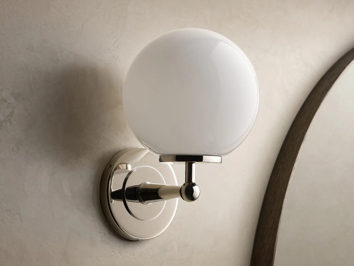 GV Fulton Bronze Glass Sconce with Milk Globe - Image 18