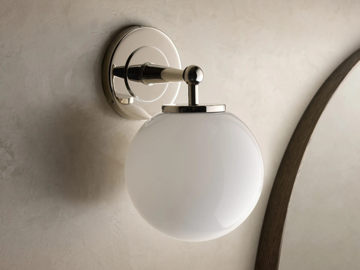 GV Fulton Bronze Glass Sconce with Milk Globe - Image 20