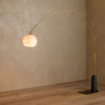 GV Marble Arc Lamp with Black Marquina Base
