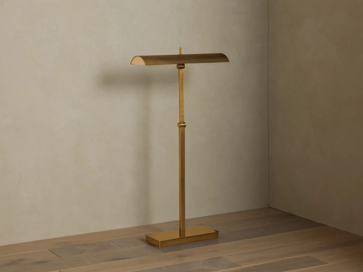 GV Abel Brass Floor Lamp with Warm LED Light - Image 2