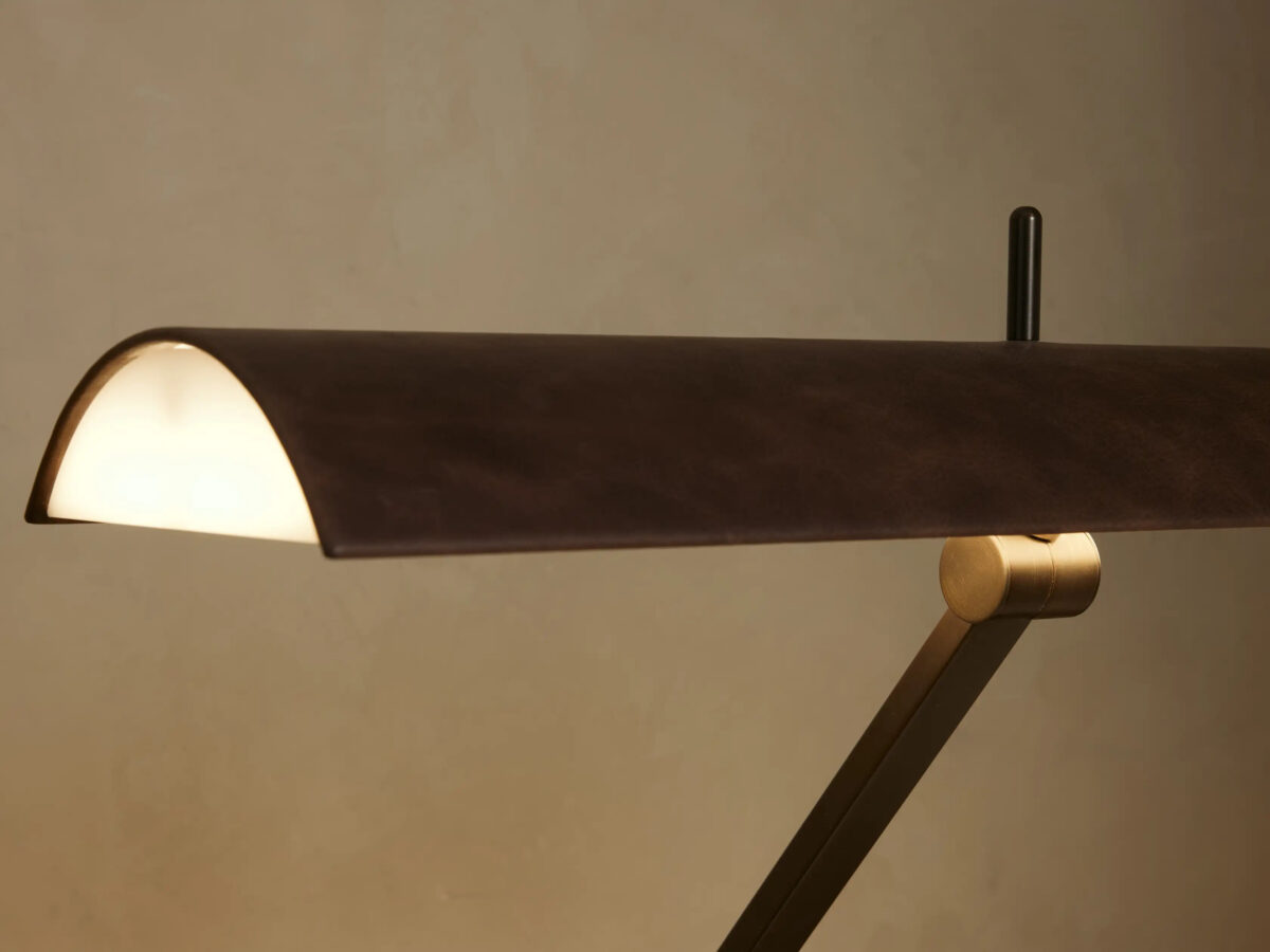 GV Modern Leather Lamp Abel Bronze Floor Lamp - Image 3