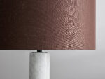 GV Brixton Marble Floor Lamp in Carrara with Brown Shade - Image 3