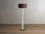 GV Brixton Marble Floor Lamp in Carrara with Brown Shade - Image 2