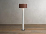GV Brixton Marble Floor Lamp in Carrara with Brown Shade