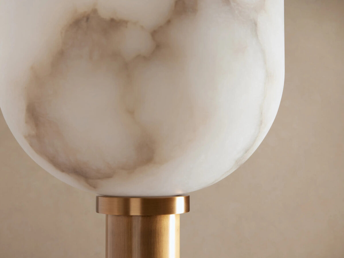 GV Alabaster Floor Lamp Ansley Brass Torchiere - Image 3