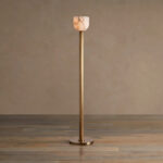GV Alabaster Floor Lamp Ansley Brass Torchiere