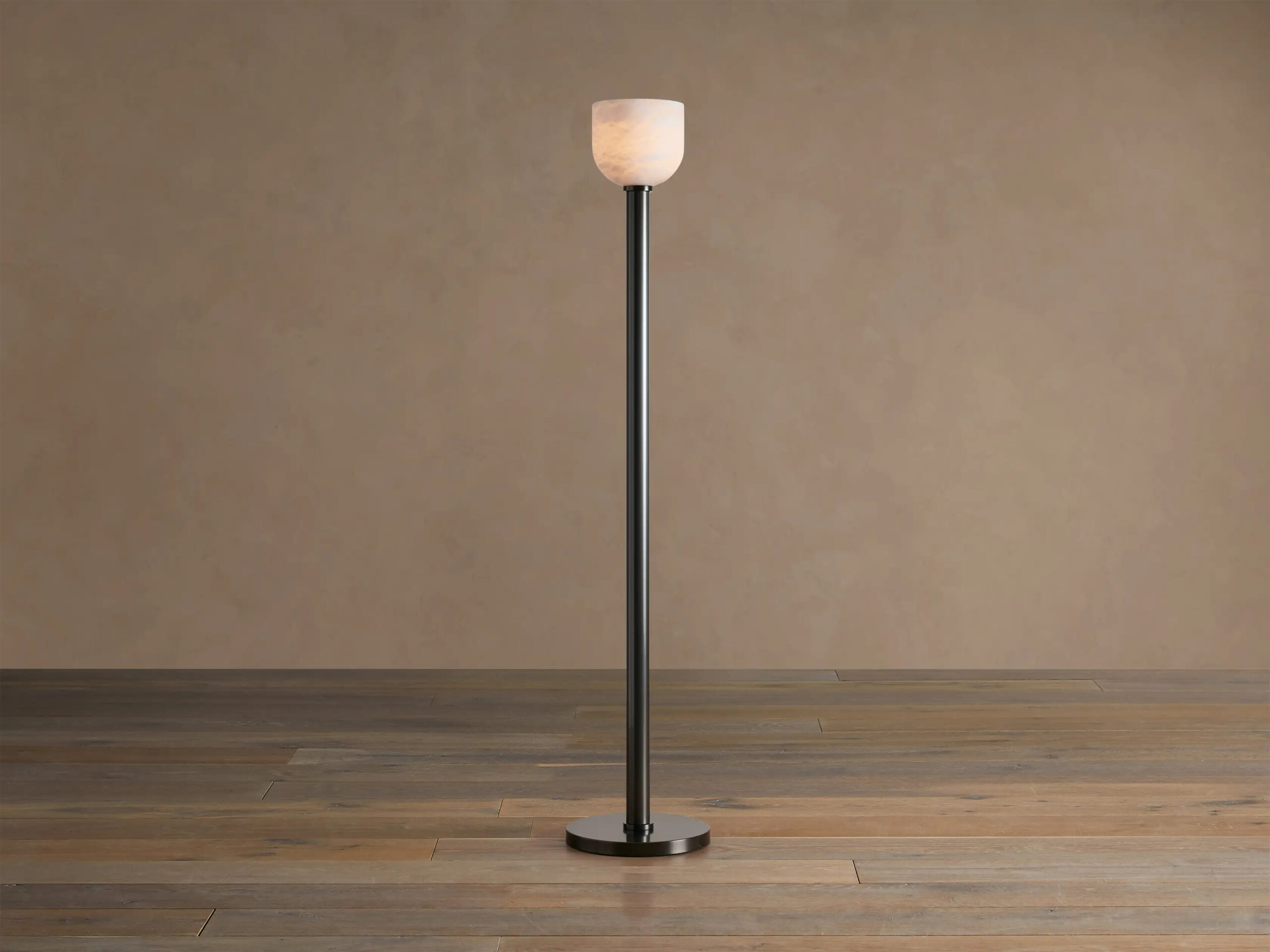6610031L922_CJU260112 GV Ansley Bronze Alabaster Torchiere Floor Lamp - Image 1