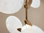 GV Lyla Glass Floor Lamp with Brass Finish and Travertine Base - Image 3