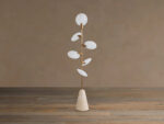 GV Lyla Glass Floor Lamp with Brass Finish and Travertine Base - Image 2