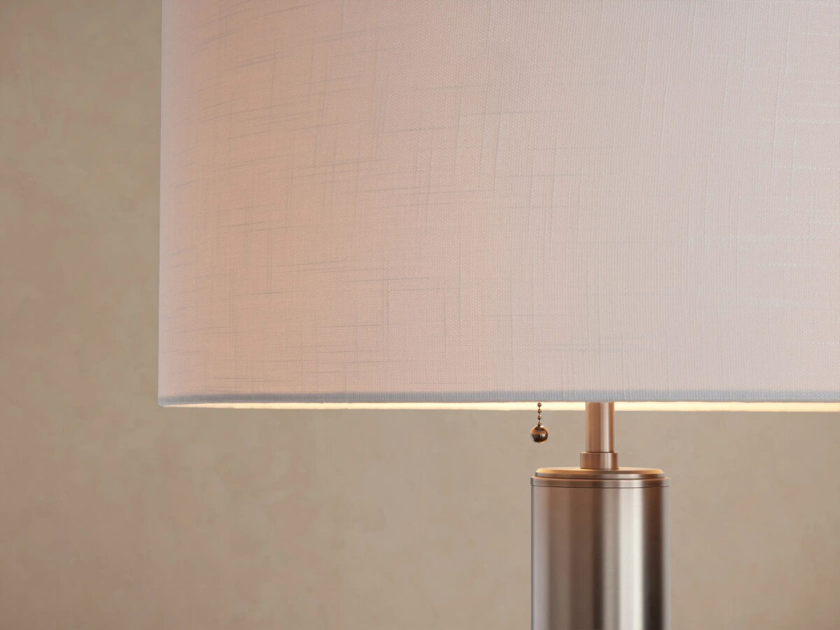 GV Linden Pewter Floor Lamp with Linen Shade - Image 3