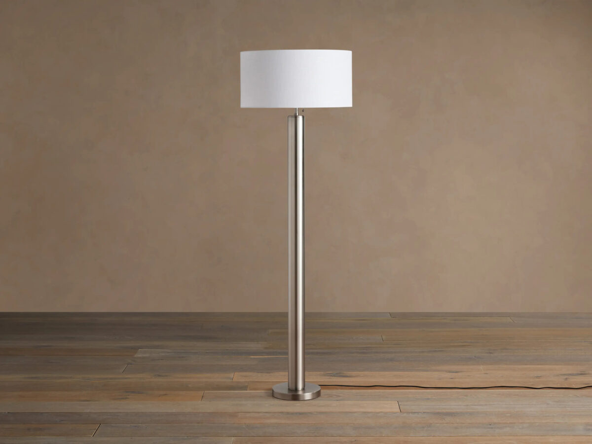 GV Linden Pewter Floor Lamp with Linen Shade - Image 2