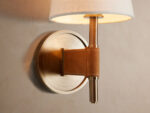 GV Hastings Modern Brass Sconce with Linen Shade - Image 3