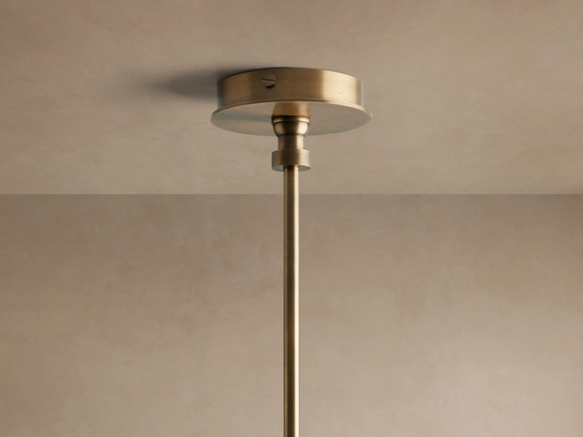 GV Hastings Brass Chandelier 10 Light Round Linen Shade - Image 4
