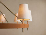 GV Hastings Brass Chandelier 10 Light Round Linen Shade - Image 3