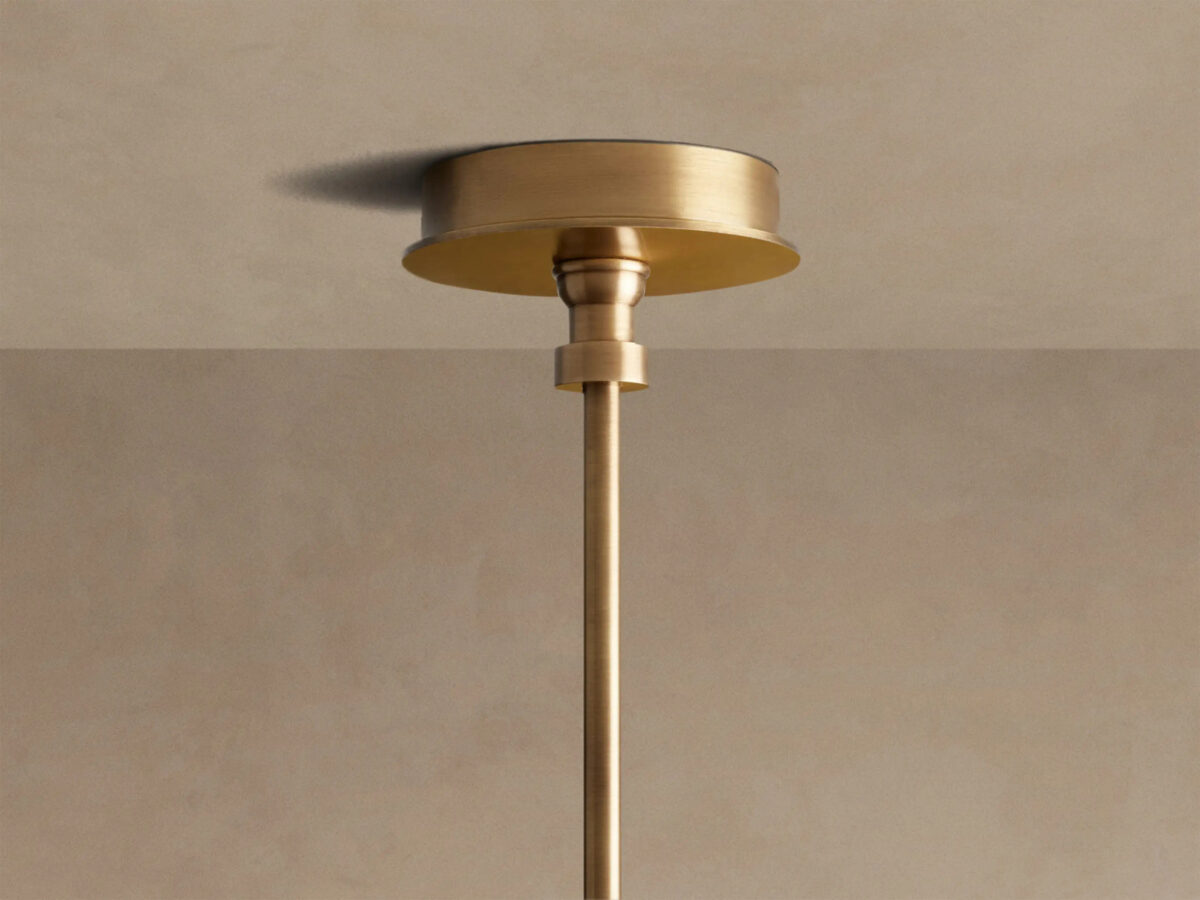 GV Hastings Brass Chandelier 10 Light Round Linen Shade - Image 9