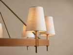 GV Hastings Brass Chandelier 10 Light Round Linen Shade - Image 8