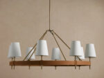 GV Hastings Brass Chandelier 10 Light Round Linen Shade - Image 7