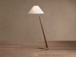 GV Edric Midcentury Wood Lamp with Linen Shade