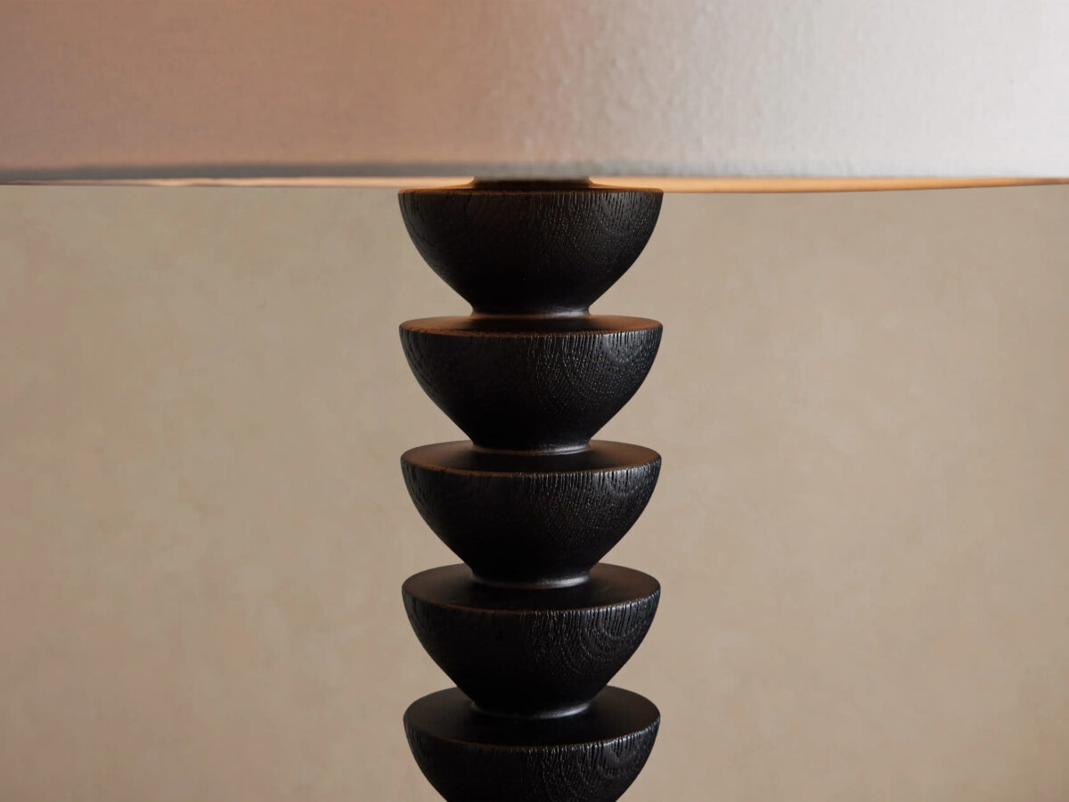 GV Black Oak Lamp Lathe Floor Lamp - Image 3