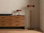 GV Anakin Wood Floor Lamp with Brass and Leather Shade - Image 5