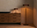 GV Anakin Wood Floor Lamp with Brass and Leather Shade - Image 4