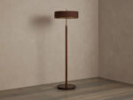 GV Anakin Wood Floor Lamp with Brass and Leather Shade - Image 2
