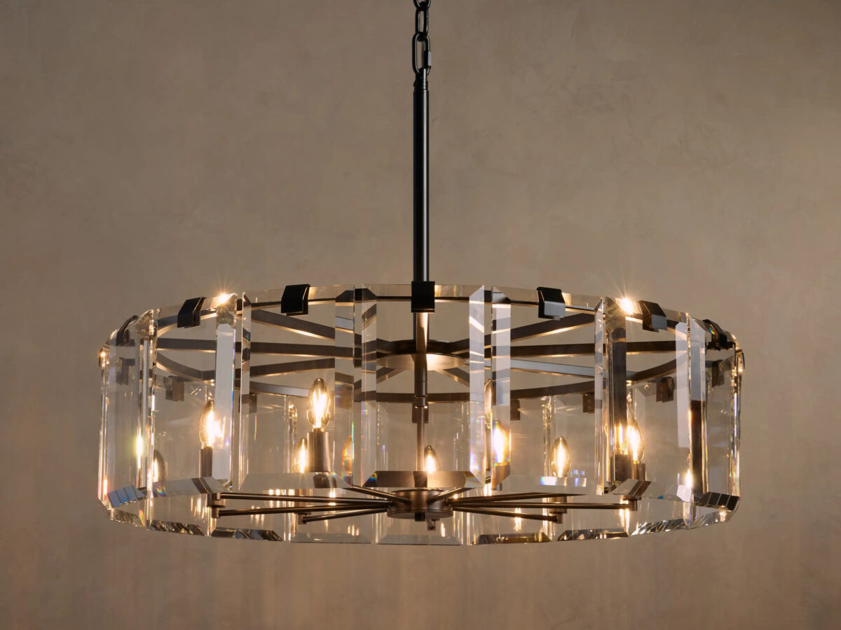 GV Crystal Chandelier Round Brass 30 Inch - Image 6