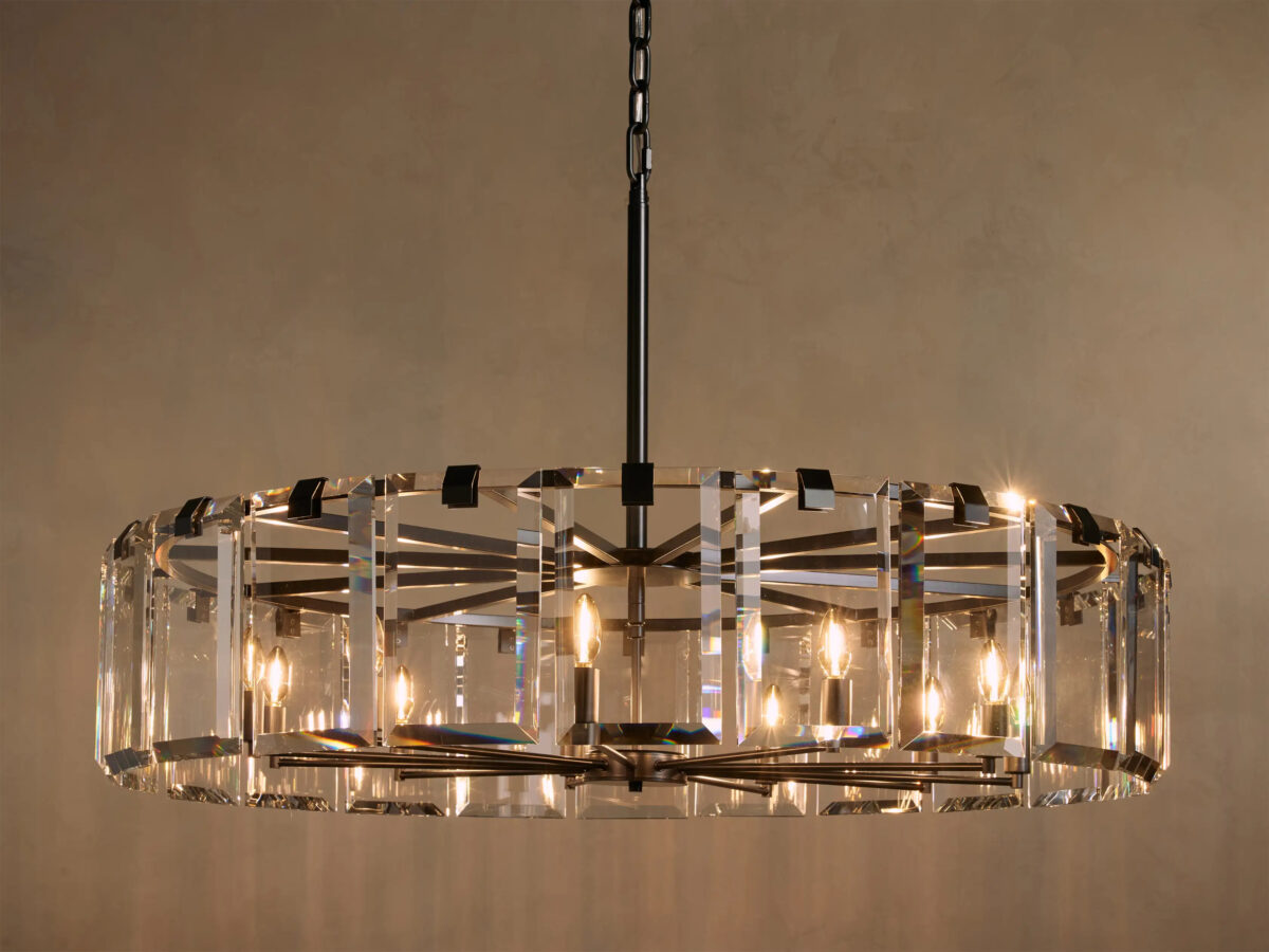 GV Crystal Chandelier Round Brass 30 Inch - Image 17