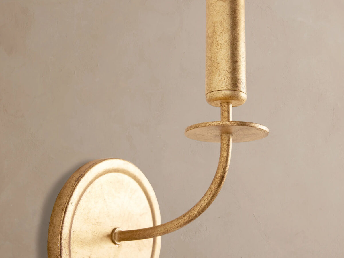 GV Iron Gold Sconce with Antiqued Leaf Finish - Image 2