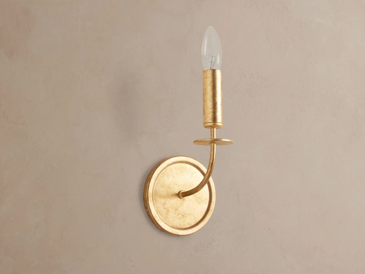GV Iron Gold Sconce with Antiqued Leaf Finish - Image 3
