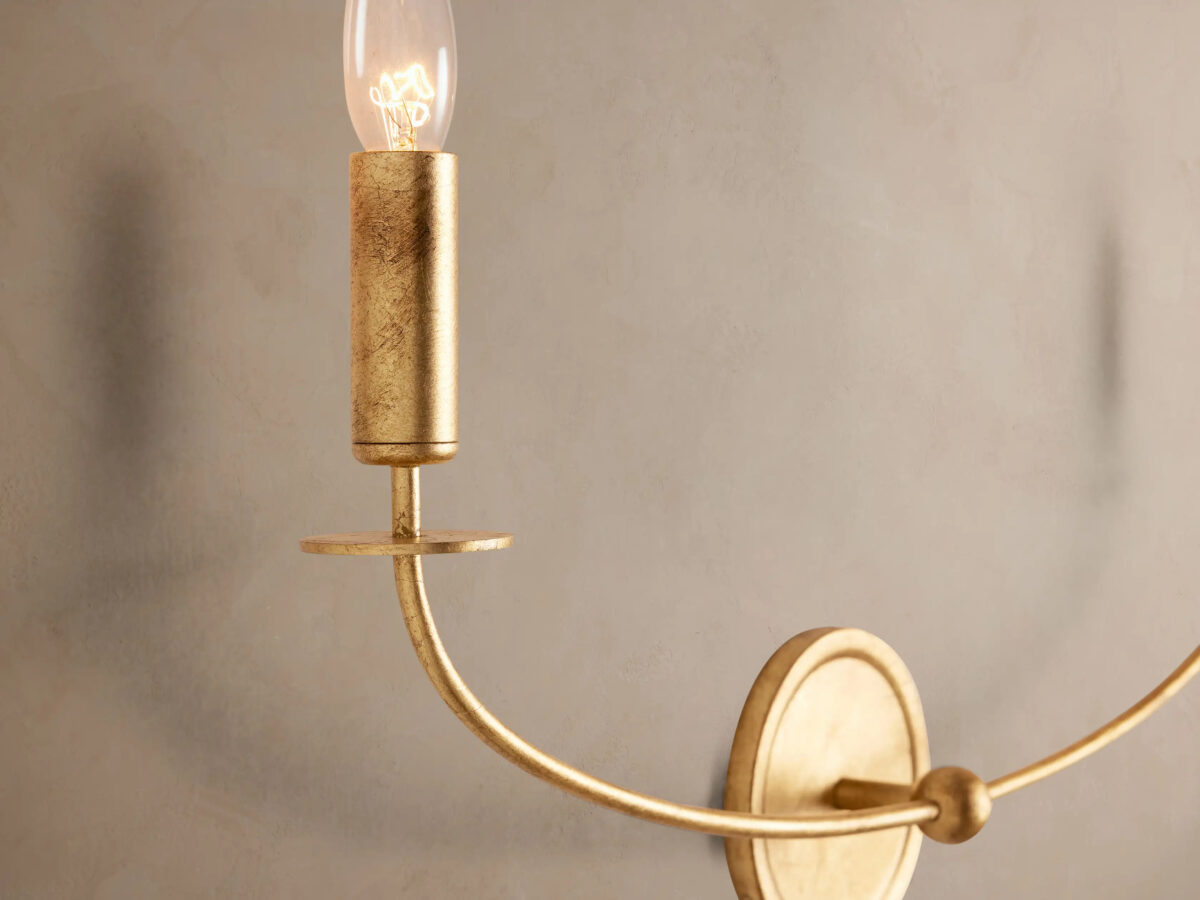 GV Iron Wall Sconce Arnett Double Light in Antiqued Gold - Image 3