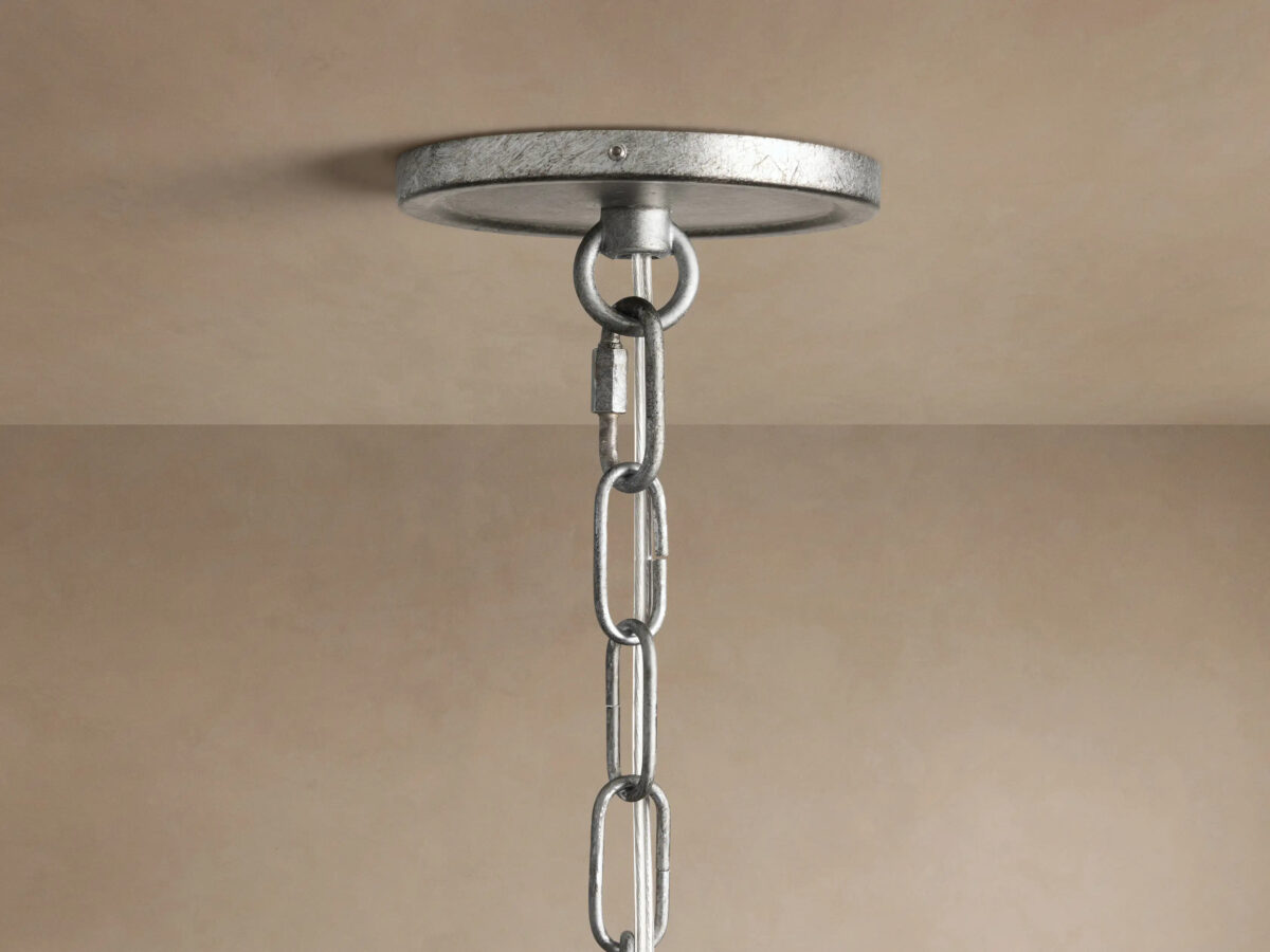 GV Iron Leaf Chandelier in Silver 6 Light - Image 4