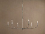 GV Iron Leaf Chandelier in Silver 6 Light