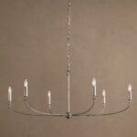 GV Iron Leaf Chandelier in Silver 6 Light